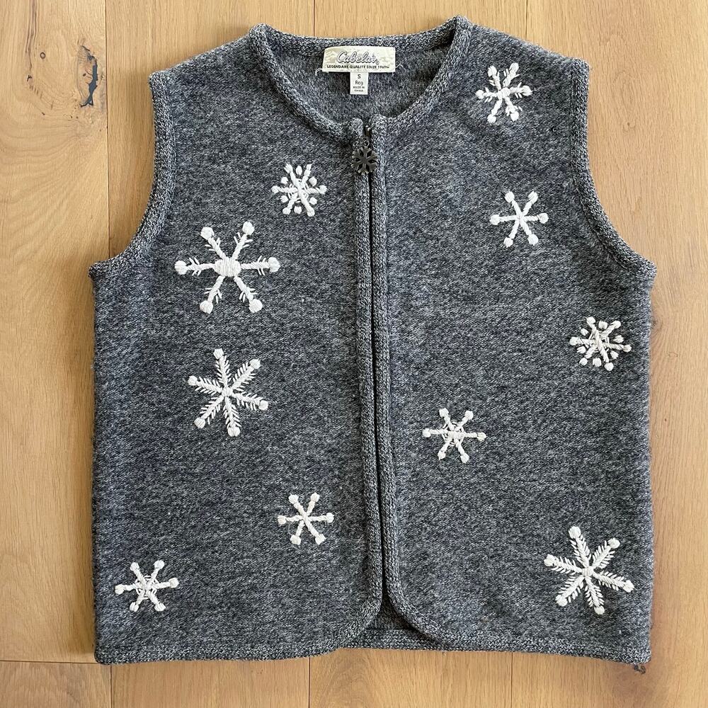 Cabela's 100% Wool Snowflake Vest S